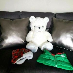 NEW Plush Bear Christmas,  H17", Sitting
